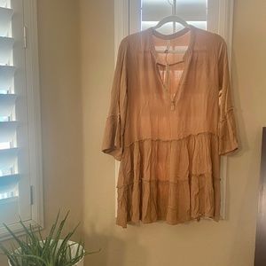 Cinnamon Pocketed Tiered Tunic